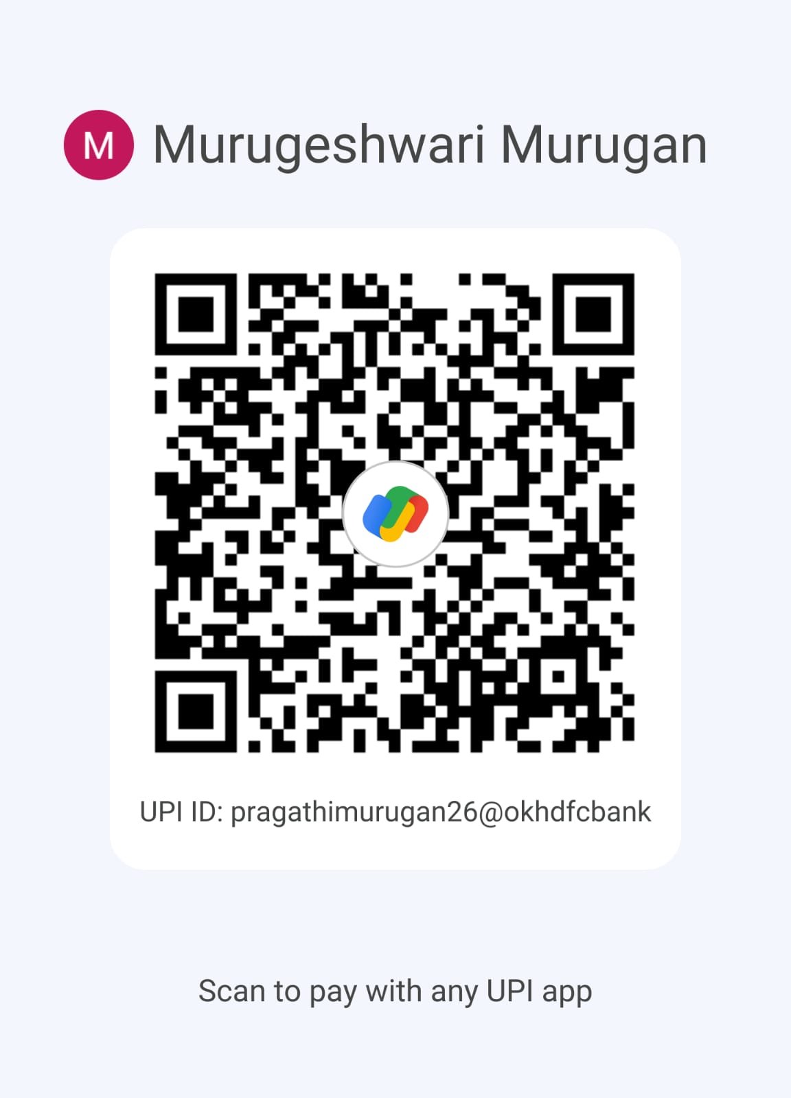 UPI QR for Murugeshwari Murugan